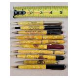 10- Celluloid Advertising Mechanical Pencils