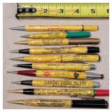 10- Vintage Advertising Mechanical Pencils