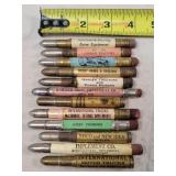 12 Random Implement / Truck Bullet Pencils