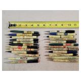 24- Celluloid Advertising Mechanical Pencils
