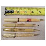 4- 14K Tipped Fountain Pens / Pencils