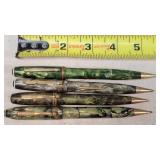 4- 14K Tipped Weaver Fountain Pens / Pencils