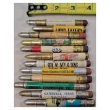 12- Tin Advertising Bullet Pencils