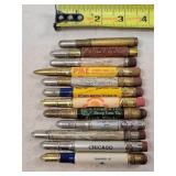 12- Tin Advertising Bullet Pencils