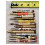 12- Tin Advertising Bullet Pencils