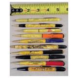 10- Vintage Celluloid Adv. Mechanical Pencils
