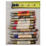 12- Tin Advertising Bullet Pencils