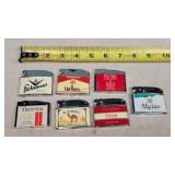 7- Vintage Cigarette Advertising Lighters