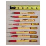 8- Vintage Peanut Adv. Floater Mechanical Pencils