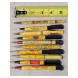 10- Celluloid Advertising Mechanical Pencils