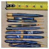 9- Vintage Blue Marbled Mechanical Pencils