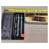 14K Tipped Pen / Set & Vintage Drafting Set