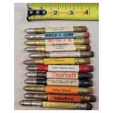 12- Square Tin Advertising Bullet Pencils