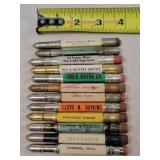 12- Square Tin Advertising Bullet Pencils
