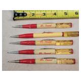 5- Vintage Peanut Adv. Floater Mechanical Pencils