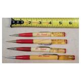 4- Vintage Peanut Adv. Floater Mechanical Pencils