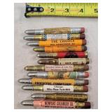 12- Tin Advertising Bullet Pencils