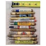 12- Tin Advertising Bullet Pencils