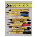 10- Vintage Celluloid Adv. Mechanical Pencils