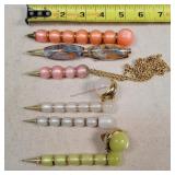 6- Vintage Beaded Mechanical Pencils (1 is a Pen)