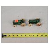 2 Vintage Arcade Cast Iron Fordson Tractors