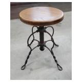Antique Oak Topped Piano Stool
