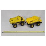 2- Played Tonka Turbo Diesel Dump Trucks