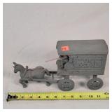 Cast Iron US Mail horse-drawn wagon