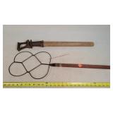 Antique Rug Beater & Post Hole Tamper