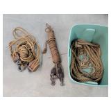 1" Hay Fork Rope & Block & Tackle - MUSTY
