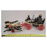 Cast Iron Steam Puffer Horse Drawn Fire Wagon