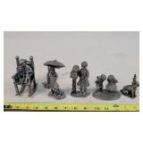 5 Pewter Figurines
