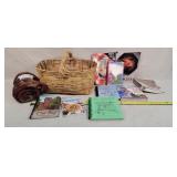 Basket w/ Blanket and Cook Books