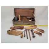 Antique 19" Shoemakers Toolbox - Loaded
