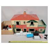 28" Tin Dollhouse with Furniture