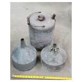 5 Gallon Gas Can & 2 Funnels