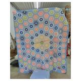 Blue Comforter & Hand Stitched 69x80 Quilt