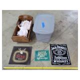 Beer Mats & Sign, Tote, Doll in Crib
