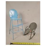 Metal Doll Highchair & Rocking Chair