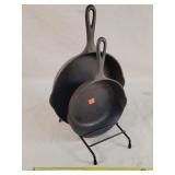 Wagner Cast Iron Skillet Set of 2 on Wire Rack