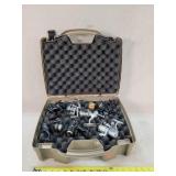 Hard Case with 7 Open Face Fishing Reels