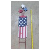 Patriotic Tin Yard Decor 28"t
