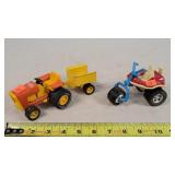 Tonka Tractor & Wagon Set & 3 Wheeler