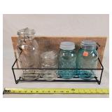 Ball & Drey Antique Jars in Wall Mount Rack