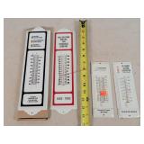 4- Advertising Thermometers (1 is plastic)
