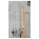 Older Fishing Rods / Reels, Yard Sticks, Cane