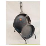 Wagner Cast Iron Skillet Set of 2 on Wire Rack