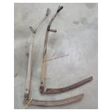 2- Antique Hay Scythes (5ft Tall)