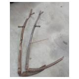 2- Antique Hay Scythes (5ft Tall)