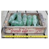 Antique 7up Soda Crate with Coca-Cola Bottles
